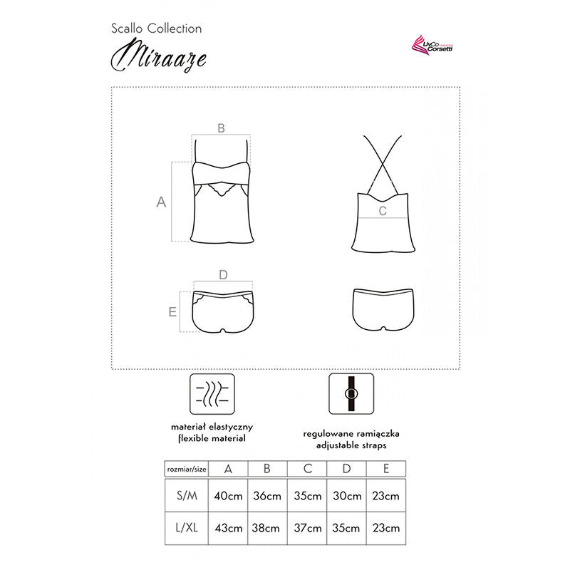 LIVCO CORSETTI FASHION - MIRAAZE LC 90567 T-SHIRT + SHORTS BLACK L/XL
