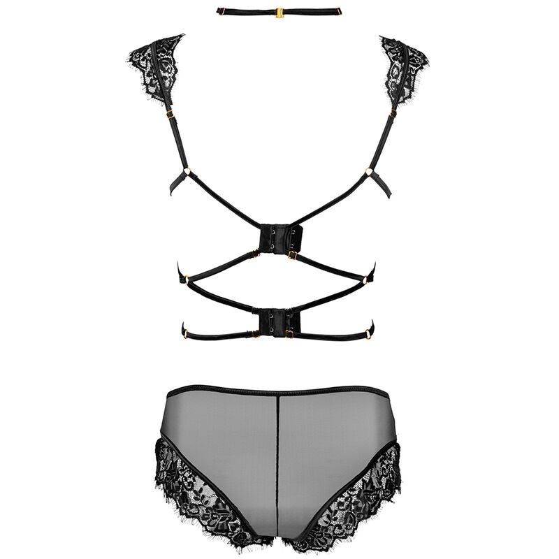 LIVCO CORSETTI FASHION - PALMENOM LC 90614 SOUTIEN-GORGE + CULOTTE NOIR S/M