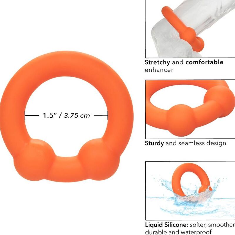 CALEXOTICS - ALPHA ANNEAU DOUBLE BOULE ORANGE