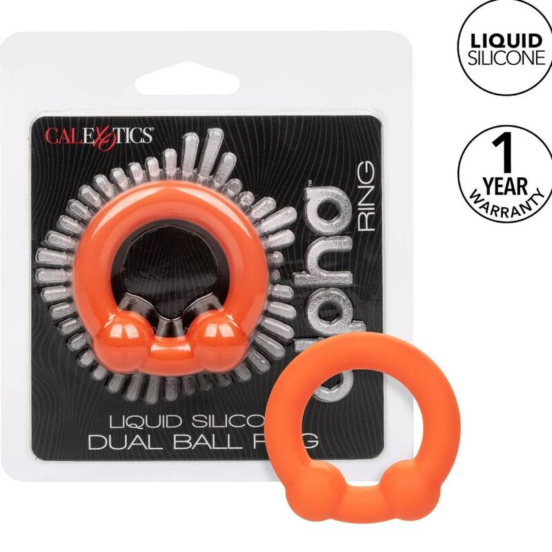 CALEXOTICS - ALPHA ANNEAU DOUBLE BOULE ORANGE