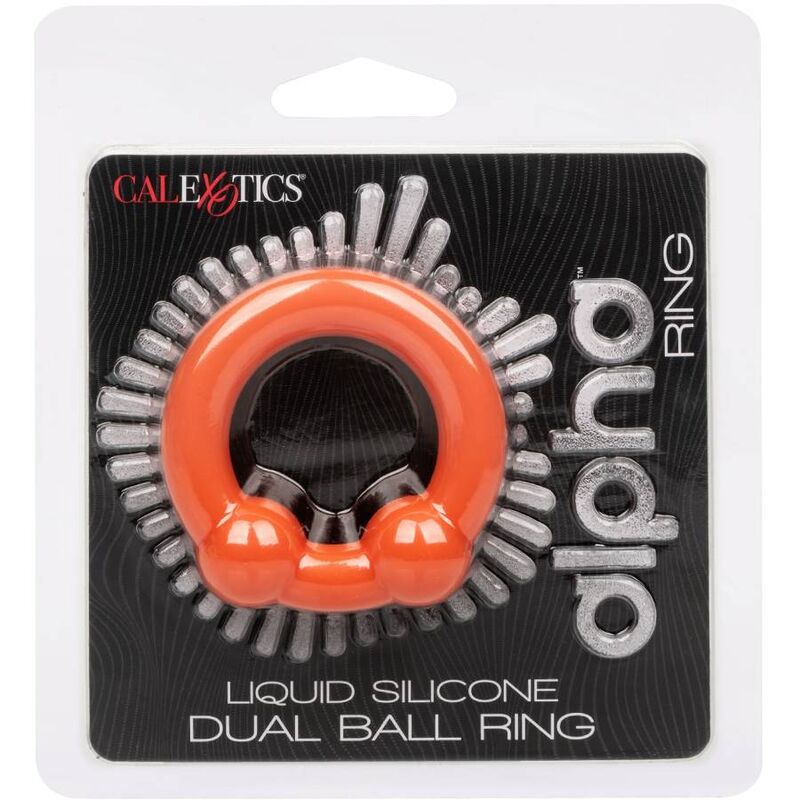 CALEXOTICS - ALPHA ANNEAU DOUBLE BOULE ORANGE