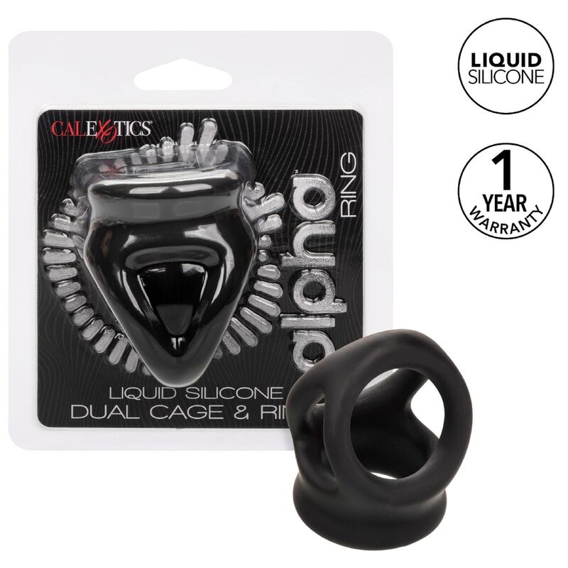 CALEXOTICS - ALPHA DOUBLE BLACK CAGE RING