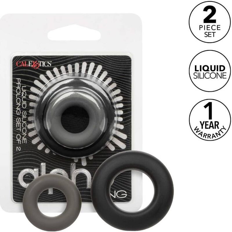 CALEXOTICS - ALPHA SET OF 2 PROLONG RINGS GREY