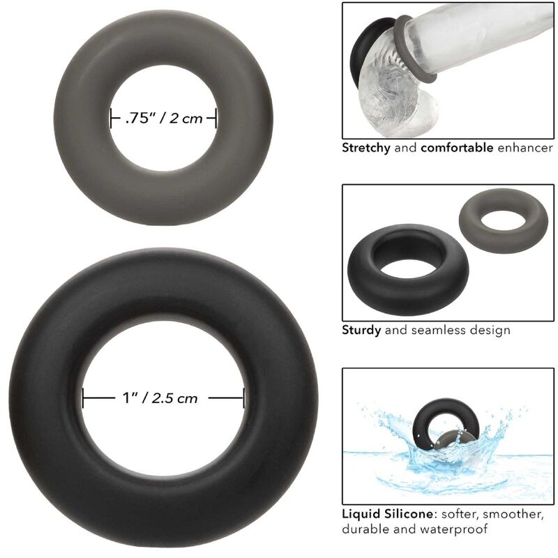 CALEXOTICS - ALPHA SET OF 2 PROLONG RINGS GREY