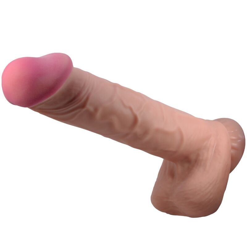 PRETTY LOVE - SÉRIE SLIDING SKIN DILDO RÉALISTE À VENTOUSE PEAU GLISSANTE BRUN 26 CM