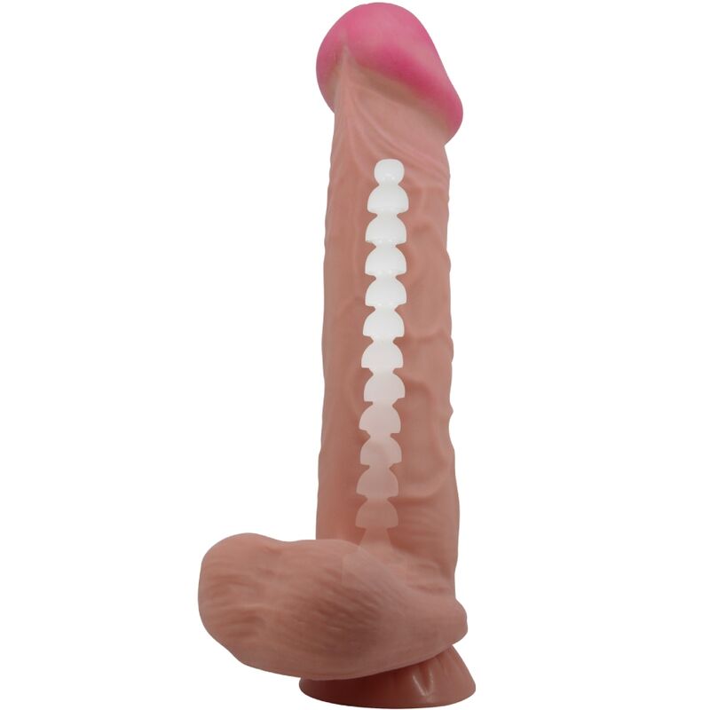 PRETTY LOVE - SÉRIE SLIDING SKIN DILDO RÉALISTE À VENTOUSE PEAU GLISSANTE BRUN 26 CM
