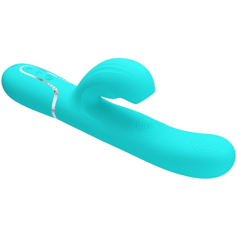 PRETTY LOVE - PERLITA VIBRATEUR POINT G 3 EN 1 MULTIFONCTION VERT D'EAU