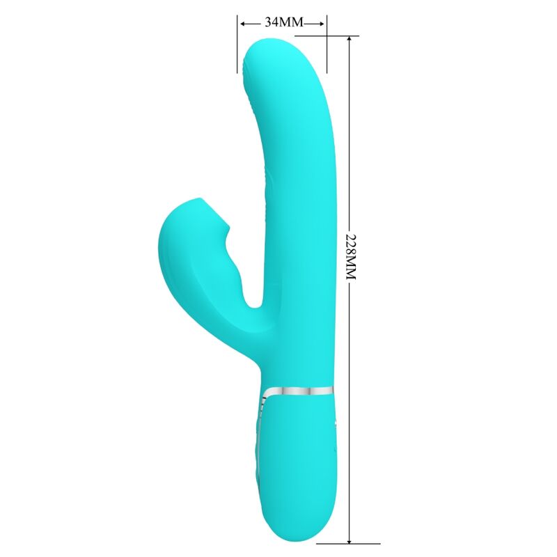 PRETTY LOVE - PERLITA VIBRATEUR POINT G 3 EN 1 MULTIFONCTION VERT D'EAU