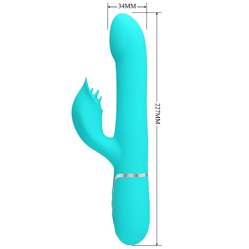 PRETTY LOVE - RABBIT VIBRATOR WITH AQUATIC GREEN PEARLS