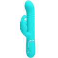 PRETTY LOVE - VIBRATEUR COALE RABBIT PERLES VERT D'EAU