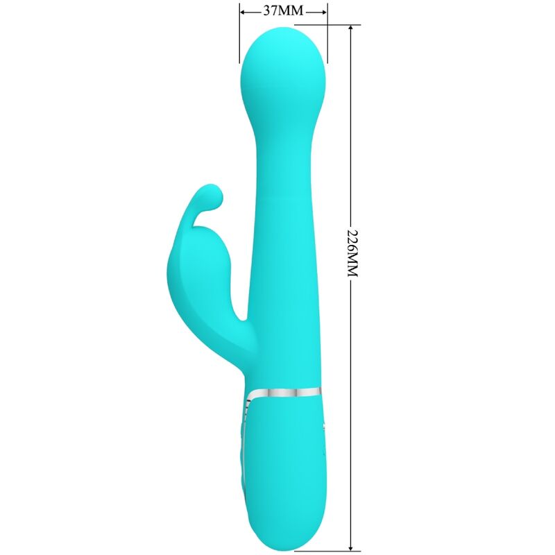 PRETTY LOVE - DEJON RABBIT 3 IN 1 MULTIFUNCTION VIBRATOR AQUA GREEN