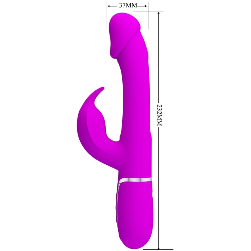 PRETTY LOVE - KAMPAS VIBREUR RABBIT 3 EN 1 MULTIFONCTION AVEC LANGUE FUCHSIA