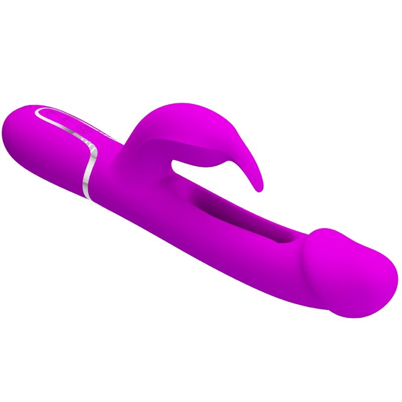 PRETTY LOVE - KAMPAS VIBREUR RABBIT 3 EN 1 MULTIFONCTION AVEC LANGUE FUCHSIA