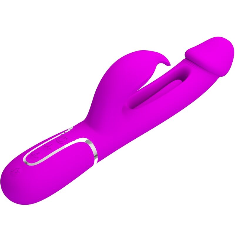 PRETTY LOVE - KAMPAS VIBREUR RABBIT 3 EN 1 MULTIFONCTION AVEC LANGUE FUCHSIA