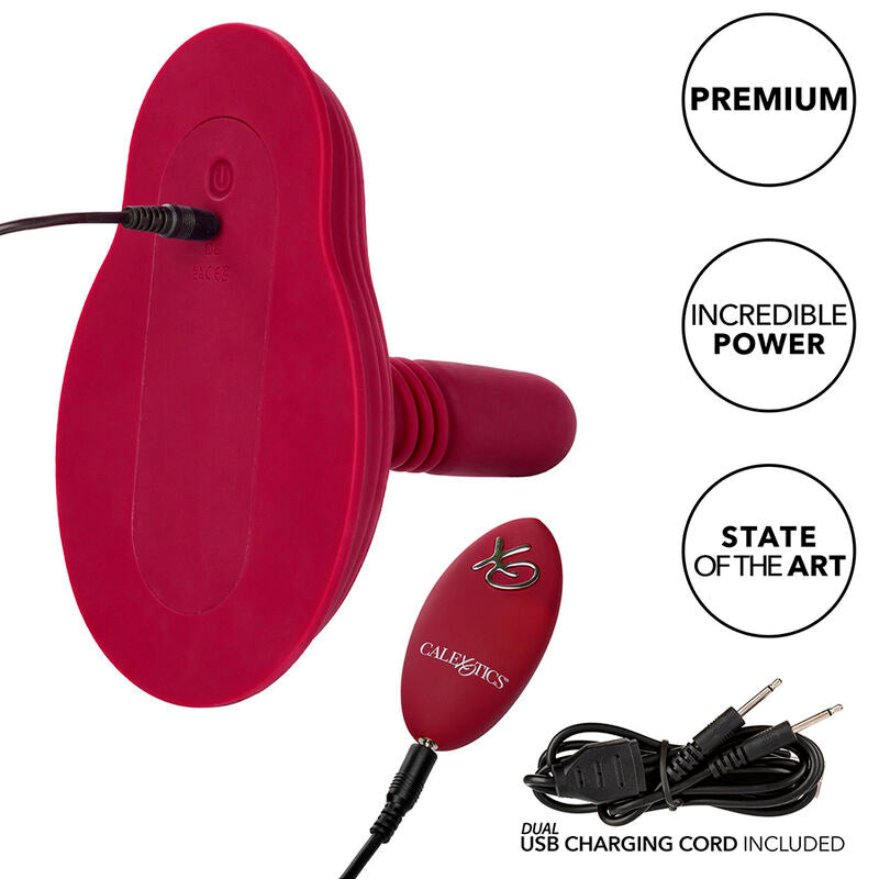 CALEXOTICS - RIDER VIBRATEUR DOUBLE MOTEUR TÉLÉCOMMANDE ROUGE