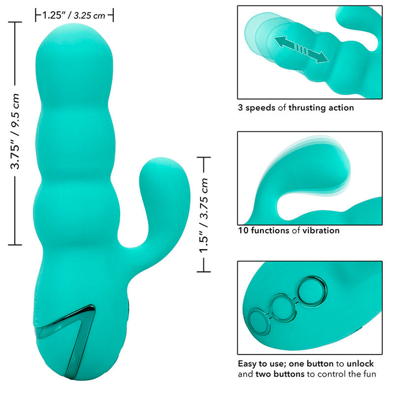 CALEXOTICS - VIBROMASSEUR LAPIN DEL MAR DIVA VERT MENTHE DE CALIFORNIA DREAMING