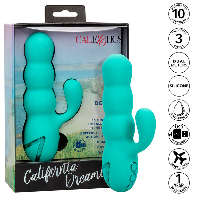 CALEXOTICS - VIBROMASSEUR LAPIN DEL MAR DIVA VERT MENTHE DE CALIFORNIA DREAMING