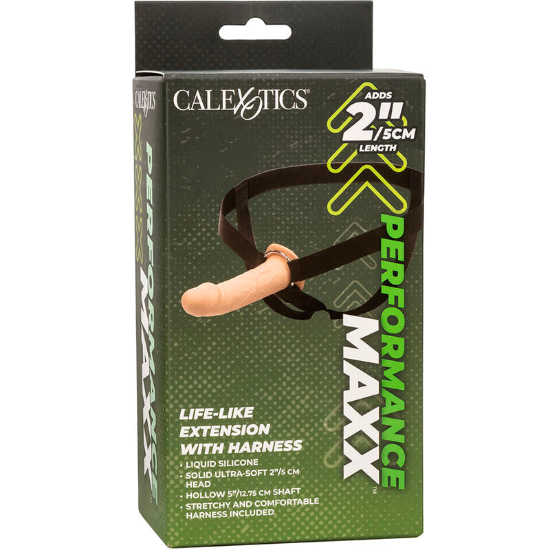 CALEXOTICS - PERFORMANCE MAXX EXTENSION RÉALISTE AVEC HARNAIS PEAU CLAIRE