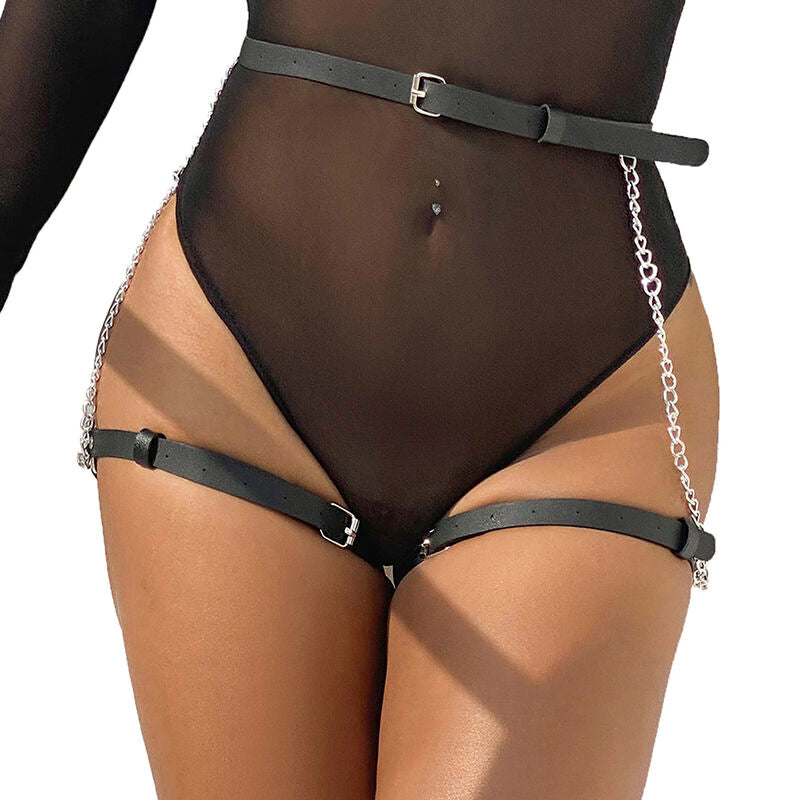 SUBBLIME - HARNAIS CEINTURE EN CUIR NOIR TAILLE UNIQUE