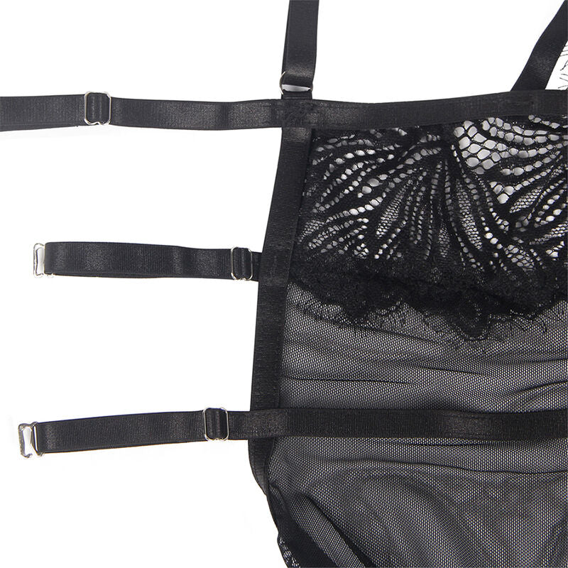 SUBBLIME - Nuisette bretelles réglables en dentelle noire L/XL