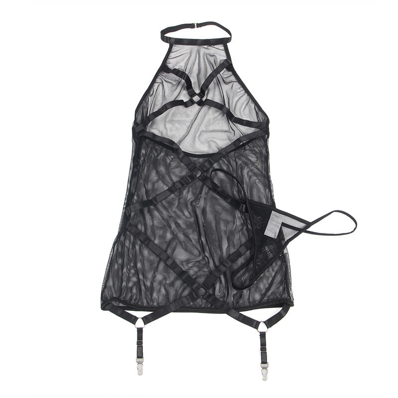 SUBBLIME - ROBE TRANSPARENTE COL HALTER NOIR T.L/XL