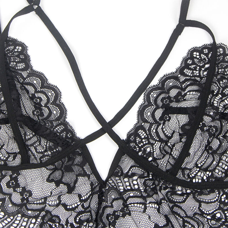 SUBBLIME - POLICE COSTUME BLACK LACE BODYSUIT L/XL