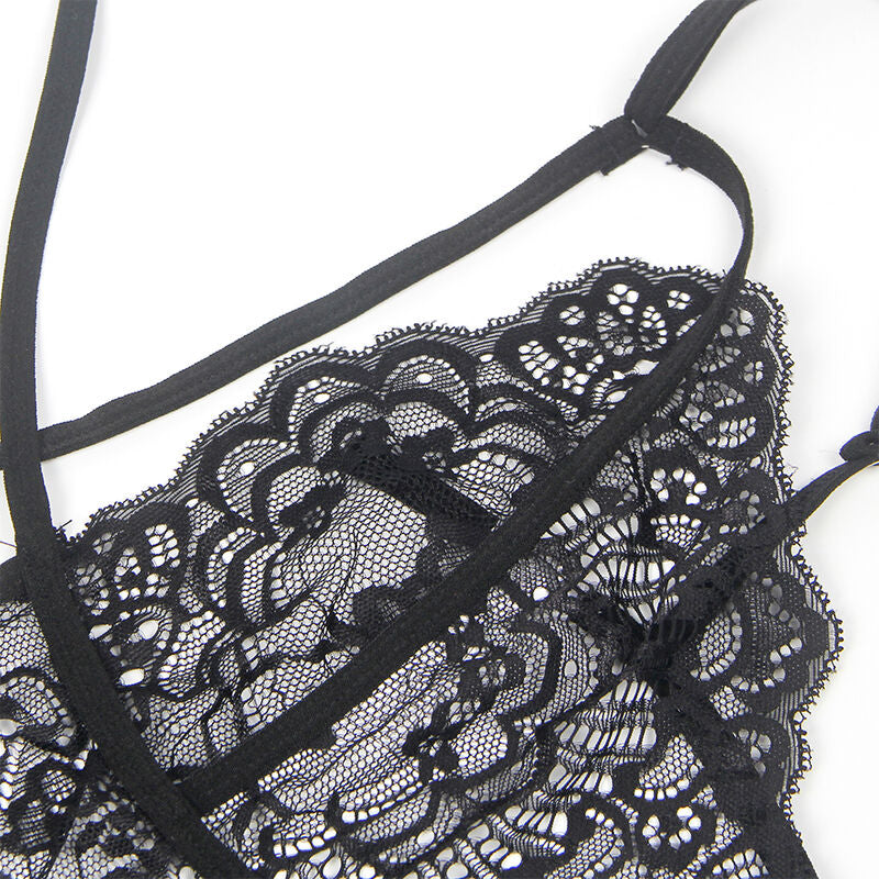 SUBBLIME - POLICE COSTUME BLACK LACE BODYSUIT L/XL
