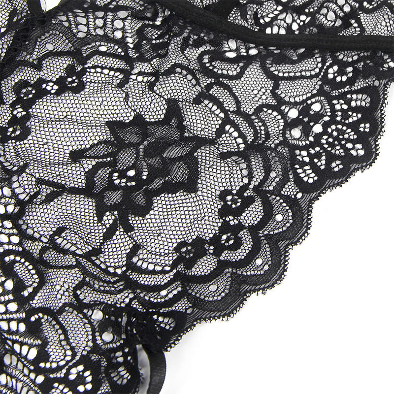 SUBBLIME - POLICE COSTUME BLACK LACE BODYSUIT L/XL