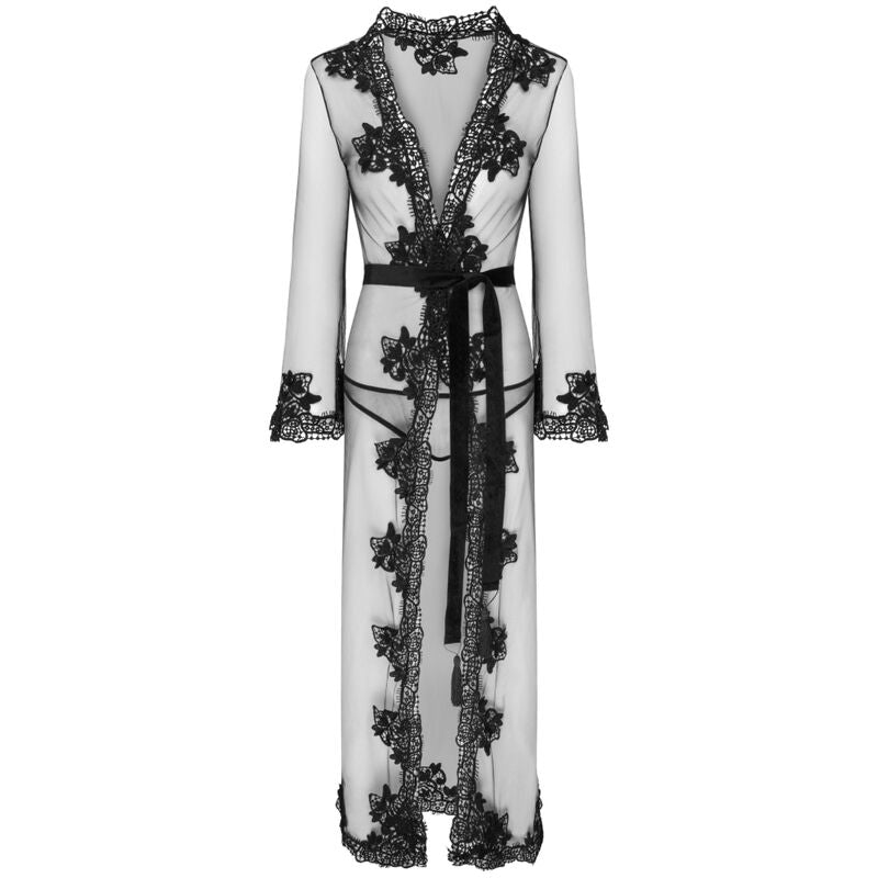 LIVCO CORSETTI FASHION - NOKINA LC XG055 ROBE DE CHAMBRE + CULOTTE NOIR TAILLE UNIQUE