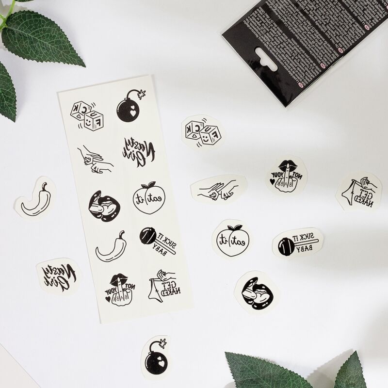 SECRET PLAY - SET DE 10 TATOUAGES TEMPORAIRES SPICY COLLECTION