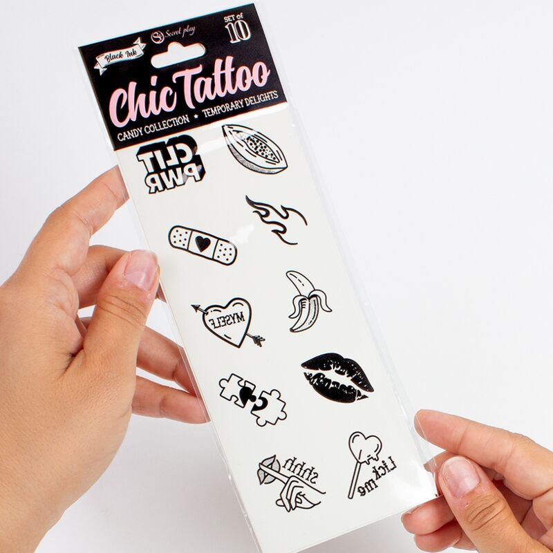 SECRET PLAY - SET DE 10 TATOUAGES TEMPORAIRES CANDY COLLECTION