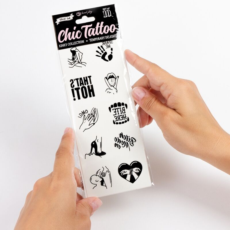 SECRET PLAY - SET DE 10 TATOUAGES TEMPORAIRES KINKY COLLECTION