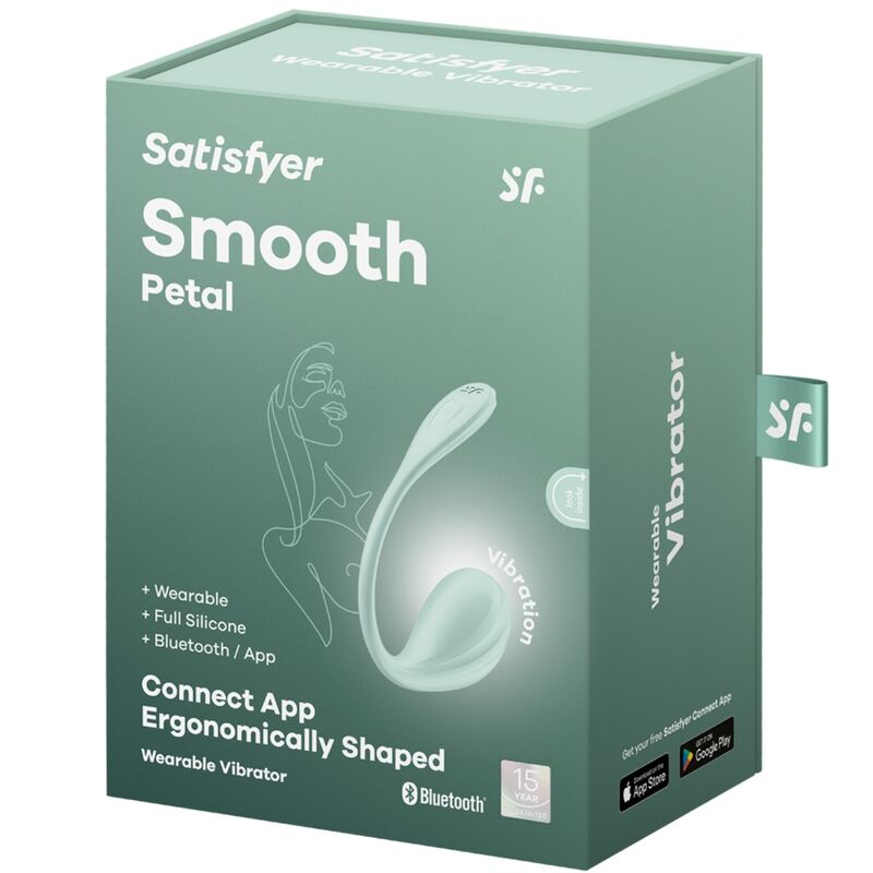 SATISFYER - SMOOTH PETAL STIMULATEUR POINT G VERT D'EAU APP GRATUITE
