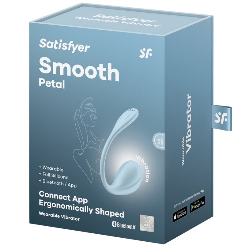SATISFYER - SMOOTH PETAL STIMULATEUR POINT G BLEU CLAIR APPLICATION GRATUITE