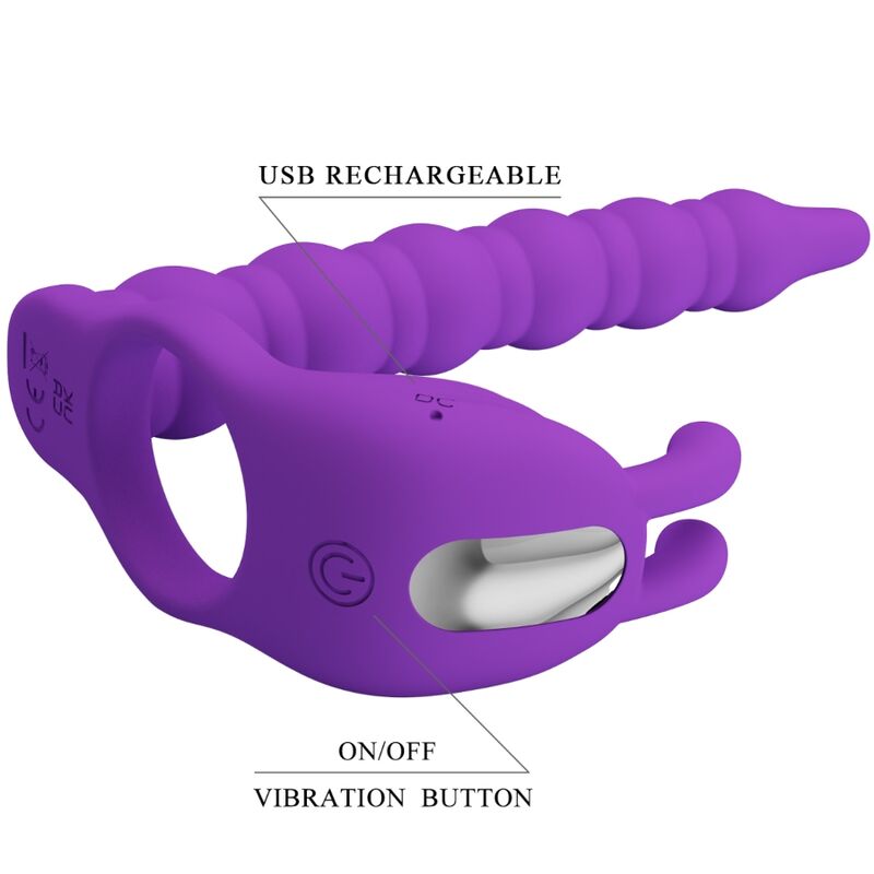 PRETTY LOVE - BLACKNEY PENIS RING WITH VIBRATING PLUG, LILAC