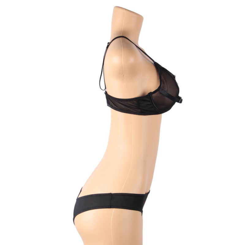 SUBBLIME - ENSEMBLE DEUX PIÈCES SOUTIEN-GORGE TRANSPARENCES ET BRETELLES S/M