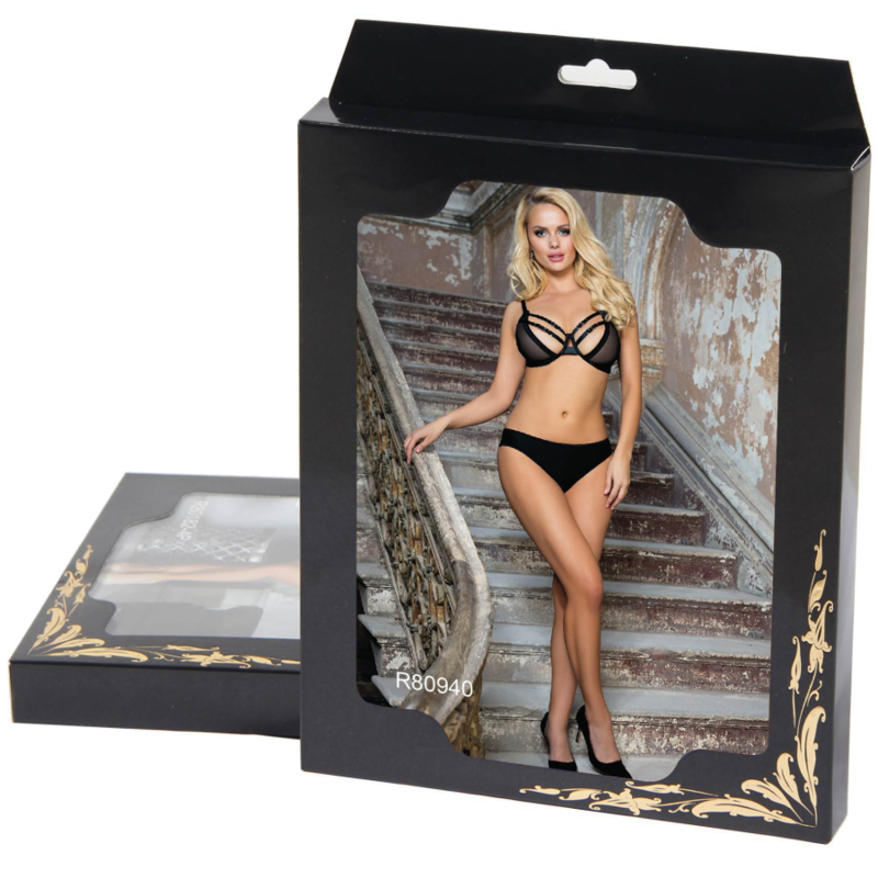 SUBBLIME - ENSEMBLE DEUX PIÈCES SOUTIEN-GORGE TRANSPARENCES ET BRETELLES S/M
