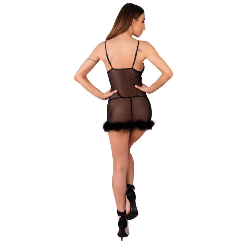 LIVCO CORSETTI FASHION - ZERUNAM SET BABYDOLL + THONG BLACK L/XL