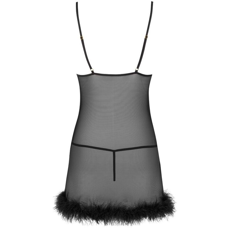 LIVCO CORSETTI FASHION - ZERUNAM SET BABYDOLL + THONG BLACK L/XL