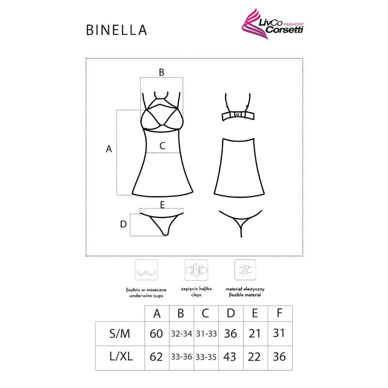 LIVCO CORSETTI FASHION - ENSEMBLE NUISSETTE + TANGA NOIR L/XL