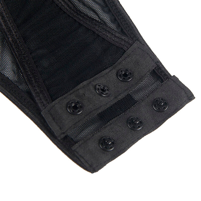 SUBBLIME - TEDDY AVEC PORTE-JARRETELLES DÉTAIL BANDES POITRINE NOIR L/XL