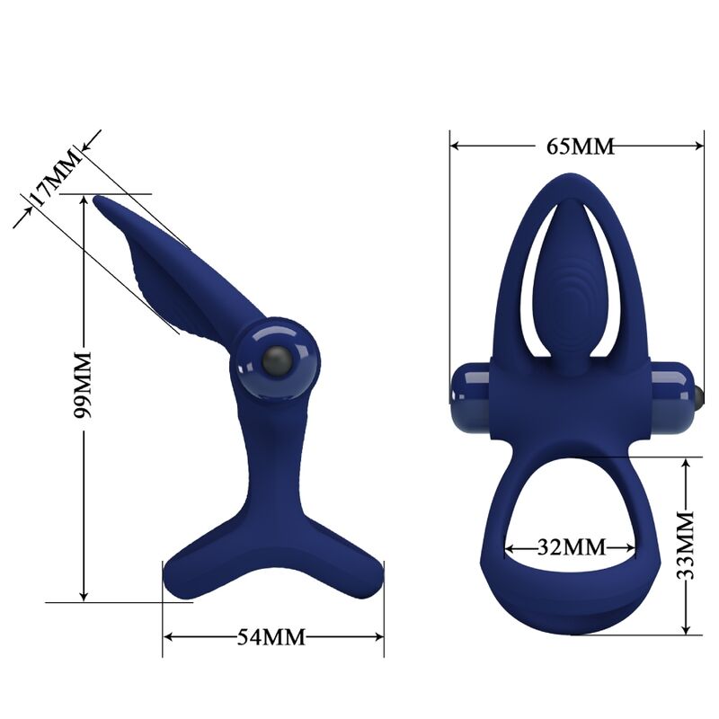 PRETTY LOVE - DOUBLE RING VIBRATING MAT & BLUE STIMULATOR