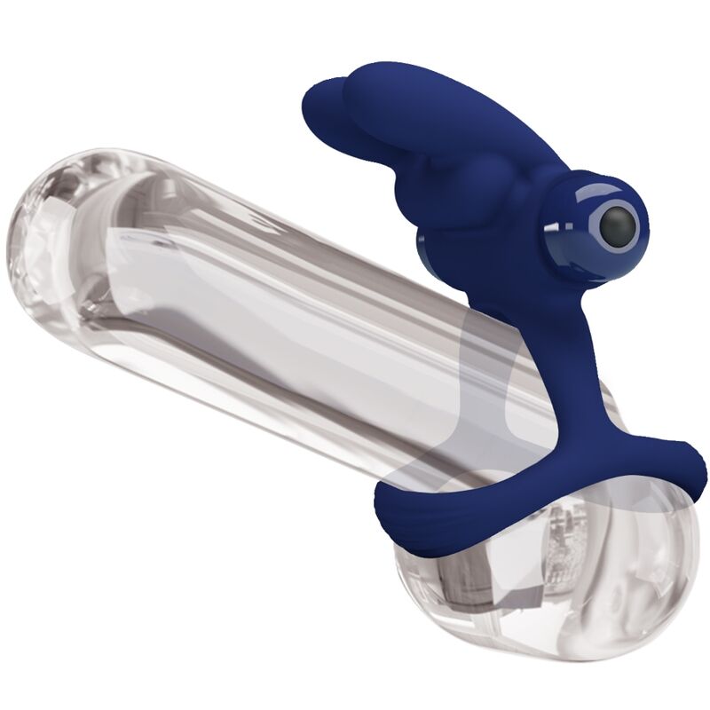 PRETTY LOVE - FRANCISCO DOUBLE RING VIBRATING RABBIT BLUE