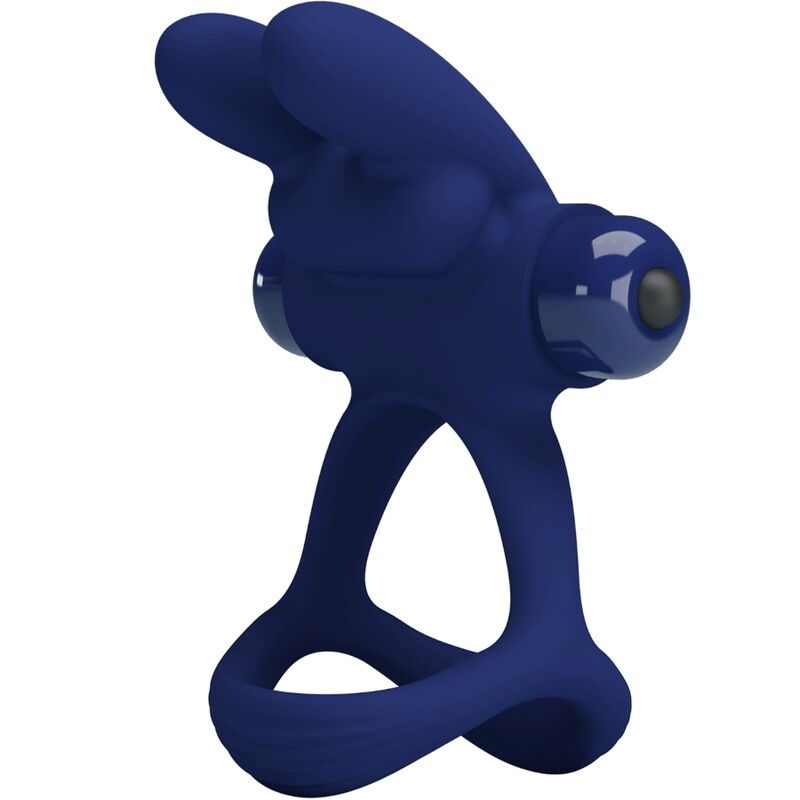 PRETTY LOVE - FRANCISCO DOUBLE RING VIBRATING RABBIT BLUE