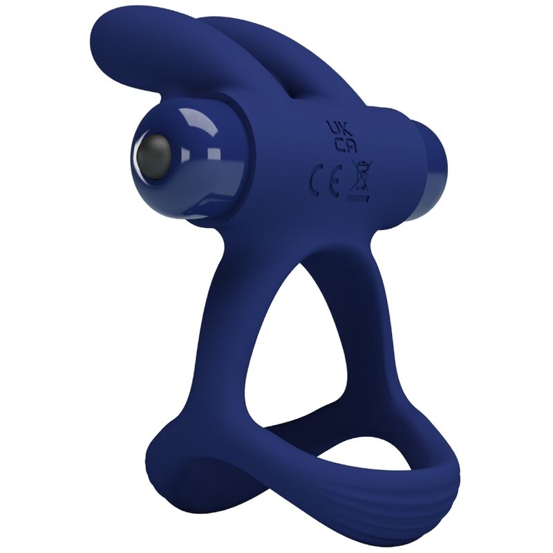 PRETTY LOVE - FRANCISCO DOUBLE RING VIBRATING RABBIT BLUE