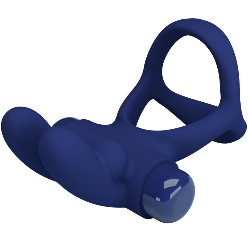 PRETTY LOVE - FRANCISCO DOUBLE RING VIBRATING RABBIT BLUE