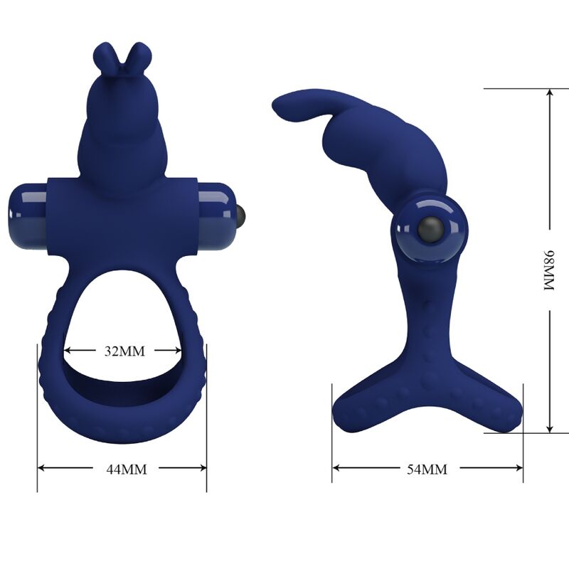 PRETTY LOVE - ANNEAU VIBRANT DOUBLE RABBIT LUCHITO BLEU