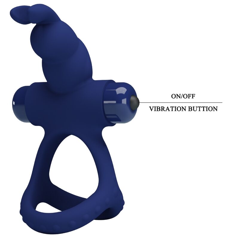 PRETTY LOVE - ANNEAU VIBRANT DOUBLE RABBIT LUCHITO BLEU