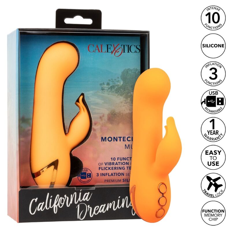 CALEXOTICS - VIBROMASSEUR LAPIN MONTECITO MUSE ORANGE BY CALIFORNIA DREAMING