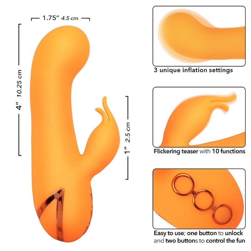 CALEXOTICS - VIBROMASSEUR LAPIN MONTECITO MUSE ORANGE BY CALIFORNIA DREAMING